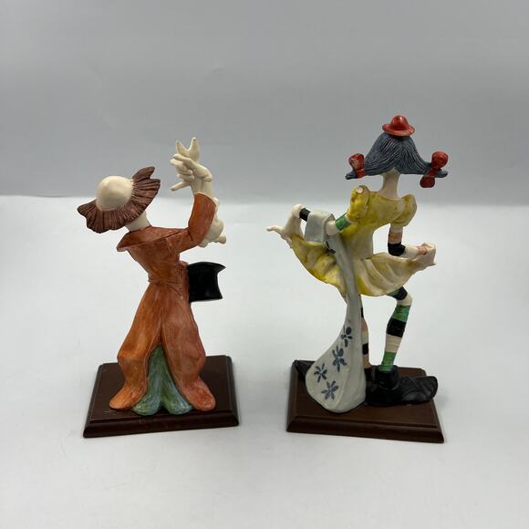 Vintage Fontanini Clown Sculpture Figures Girl Pigtails Hobo Bunny Hat DAMAGED - Picture 5 of 13